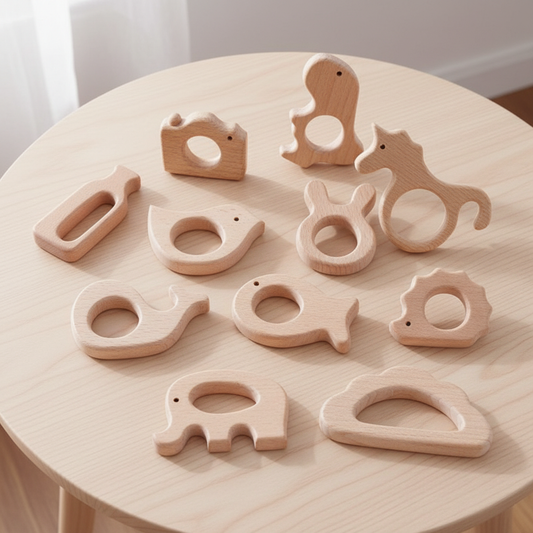 Handmade Natural Wooden Rattle